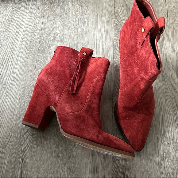 Sam Edelman Rust‎ Red Niomi Suede Ankle Boots Size 6.5 - Picture 1 of 7